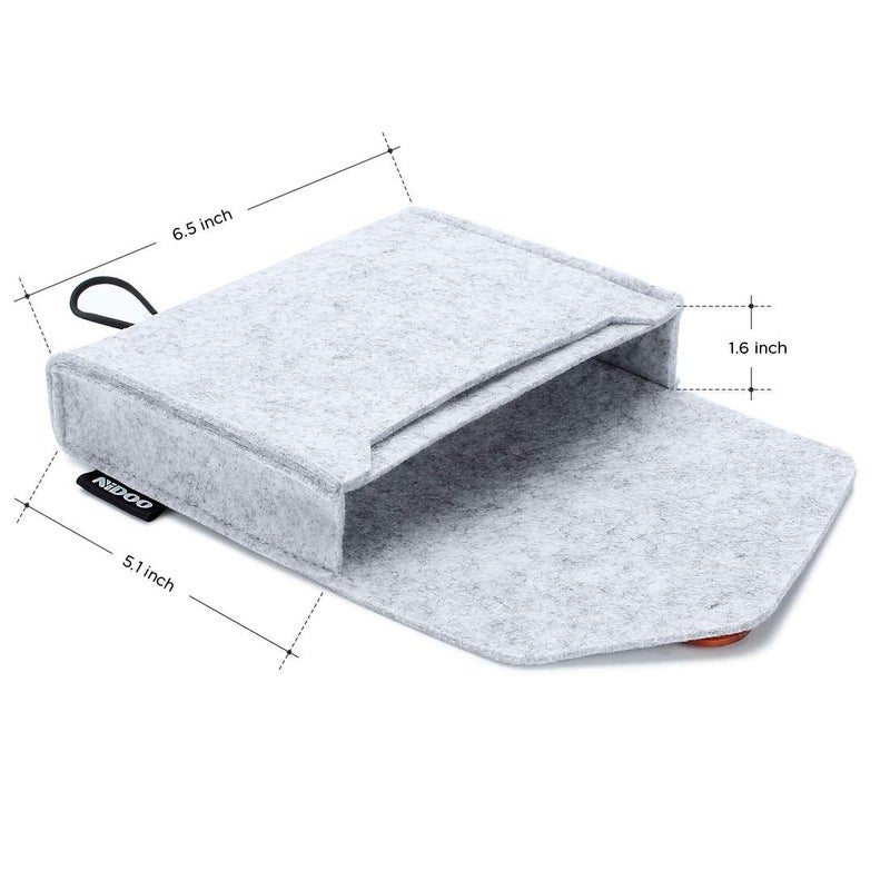 NIDOO Portable Felt Storage Bag, Electronics Accessories Protective Case Pouch for MacBook Power Adapter, Mouse, Cellphone, Cables, SSD, HDD, Power Bank, Portable External Hard Drive, Gray - Image 3